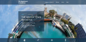 Round Table Journal Call For Papers: The Commonwealth & the Reparations debate. photo shows The Bridgetown Initiative website, shot of Bridgetown